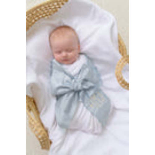 Bow Swaddle ® - Sea Blue Silk