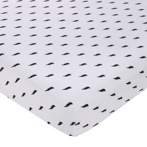 NoJo Lightning Bolt Black and White Nursery Fitted Crib Sheet