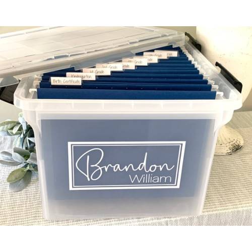 Kids File Box Memory Box Milestone Tote School - Etsy