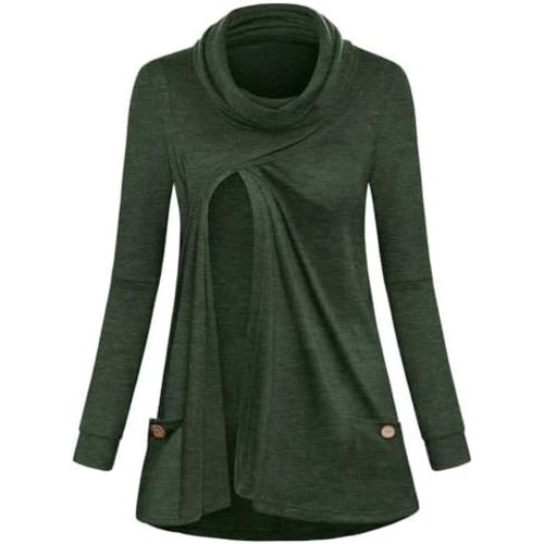 Joymom Maternity Warm Cowl Neck Nursing Sweatshirt Breastfeeding Tunic Tops
