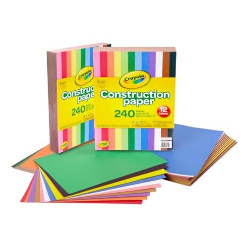 Crayola Construction Paper Bulk Pack (480 Sheets) – 10 Assorted Colors, 9x12, Classroom Arts & Crafts Supplies for Kids, Art Paper for School Projects