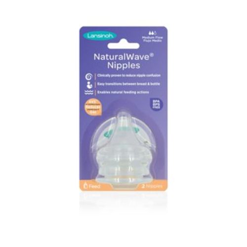 Lansinoh® Momma® 2-Pack Medium Flow NaturalWave™ Nipples - CLEAR - NIPPLES