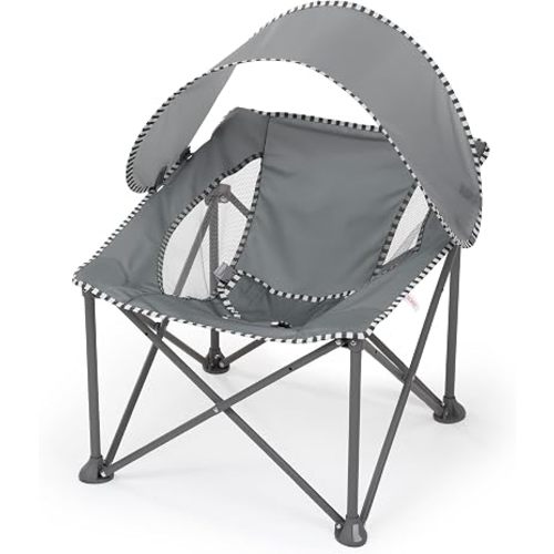 Bright Starts Pop 'N Chill Baby Chair, Portable Travel Seat, UPF 50+ Canopy