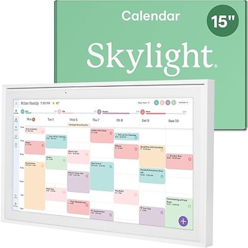Skylight Calendar: 15-inch Wall Planner Digital Calendar & Chore Chart, Smart Touchscreen Interactive Display for Family Schedules – Wall Mount Included, Great for Organizing Your 2026 Calendar