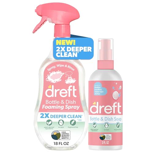 Dreft Foaming Baby Bottle and Dish Cleaning Spray + Dreft 3oz Bottle and Dish Soap