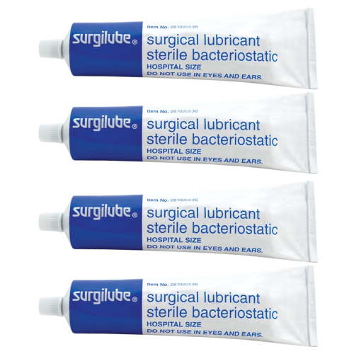 4 Pack SURGILUBE Lubricating Jelly Lube Sterile Tube Screw Top Tube 4.25oz Each