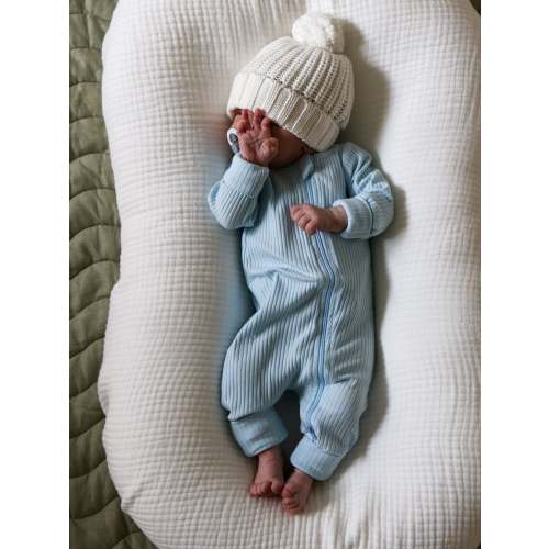 RIBBED ONESIE | PASTEL BLUE