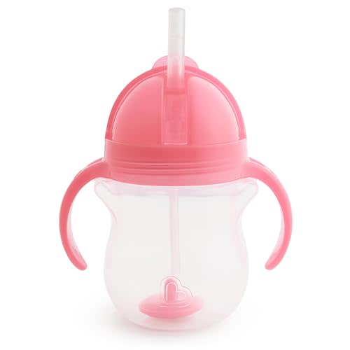 Munchkin Any Angle Spill Proof Sippy Cup with Handles, 7 Ounce, Pink