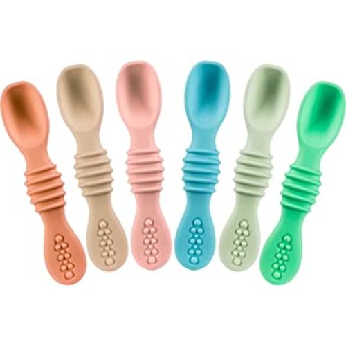 Baby Spoons, Baby Feeding Essentials, Baby Led Weaning Supplies, Baby Spoons Self Feeding 6 Months, Baby Utensils, Silicone Baby Feeding Set, Toddler Feeding Supplies, Silicone Baby Spoon BPA Free