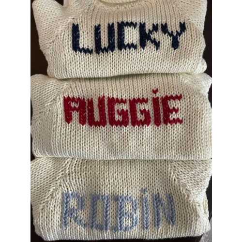 Natural/Ivory 3/6, 6/9 mos, 9/12  mos---Handknit Cotton Baby Sweater, Personalized Name or Monogram,