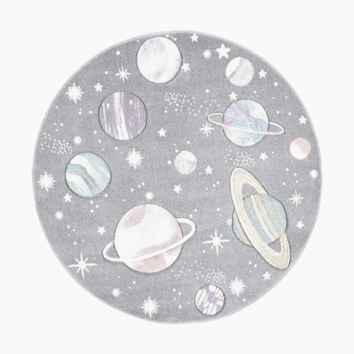 Safavieh Carousel Kids Solar System Area Rug - Grey/Lavender, 5'3" X 5'3" Round
