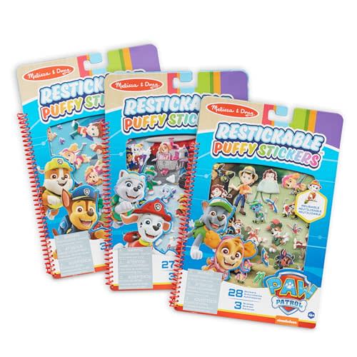 Melissa & Doug PAW Patrol Restickable Puffy Stickers 3-Pack Adventure Bay, Jakes Mountain, Jungle