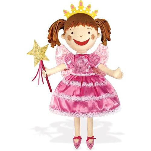 YOTTOY Pinkalicious Plush Doll – 15 Inch Soft Stuffed Toy Inspired by the Victoria Kann Storybooks, Soft Pinkalicious Plush Doll with Fairy Dress, Wings, Tiara and Wand Accessories