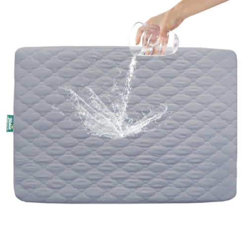 Pack and Play Sheets Mattress Pad Protector Fitted Waterproof Playard Mattress Cover, Compatible with Graco Pack n Play & Dream On Me & Pamo Babe, Playpen/Playard Sheet Quilted, Gray, 39" x 27"
