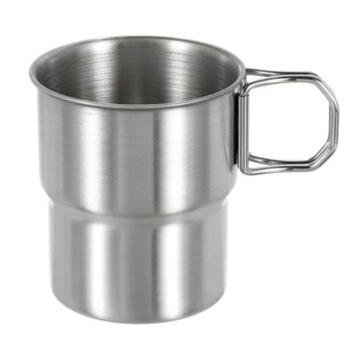 Unique Bargains 304 Stainless Steel Double Wall Cups with Handles Silver 10oz