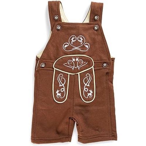 Schöneberger Trachten Couture Lederhosen Baby Overall – Romper Oktoberfest Outfit with Suspenders – Bodysuit Joni