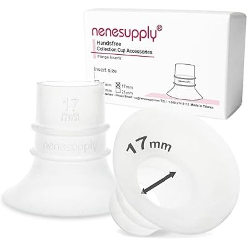 Nenesupply 17mm Flange Inserts for Handsfree Wearable Collection Cups. Work with 24mm breastshields/Flanges. Reduce Flange Size to 17mm. Compatible with Spectra, Medela Elvie Momcozy Flanges
