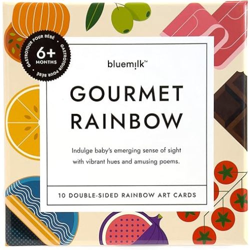 Gourmet Rainbow Art Cards Sensory Learning Toy Exploring Poems Color & Fancy Snack Food Facts Baby Speech Development Preschool Games Teacher Must Haves Baby 6-12 Months Toddler 1-4 Years