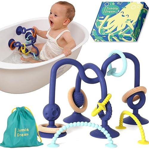 Jumble Jangle Bath Toy: Bath Toys for Babies 6–12 Months Suction Cup Teether Bathtub Kids and Toddler Toys