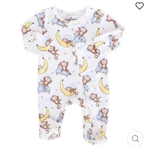 Monkey See, Monkey Snooze Zipper Footie