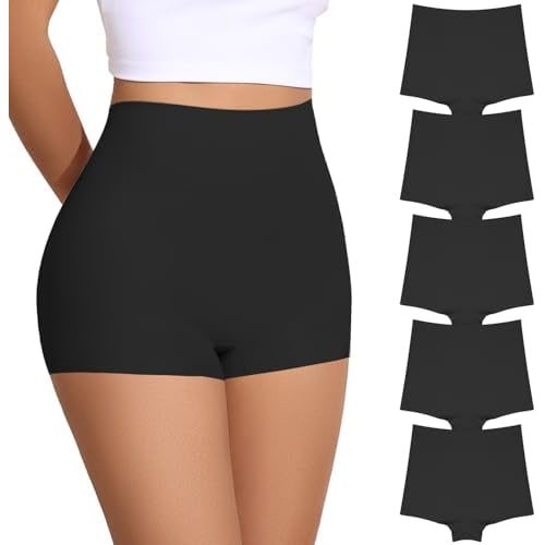 FallSweet No Show Boy Shorts Underwear for Women Seamless Panties Boxer Briefs Pack