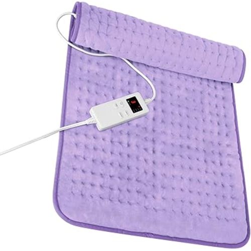 Heating Pad for Neck and Shoulders and Back, Electric Heating Pad for Period Cramps with 6 Heating & 4 Timer Setting, Easy Machine Washable, Best Gifts for Parents (17'' x 33'')