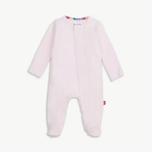 Love Lines Pink Pointelle Magnetic Footie