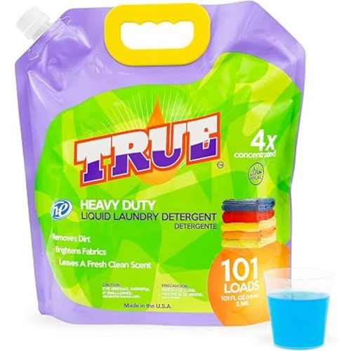 True Detergent - Heavy Duty Liquid Laundry Detergent- Original Scent - 4x Concentrated - 101 Fluid Ounces (101 Loads) - Made in USA & Halal