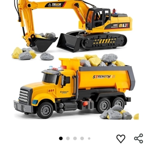 Amazon.com: LerBao 2 Pack Large Construction Engineering Truck Toys,Moveable Claw Excavator & Lifting Back Dump Truck Toy for 3 4 5 6 7 8 Years Old Boys Kids Childs Toddlers Birthday Christmas GIFS : Toys & Games