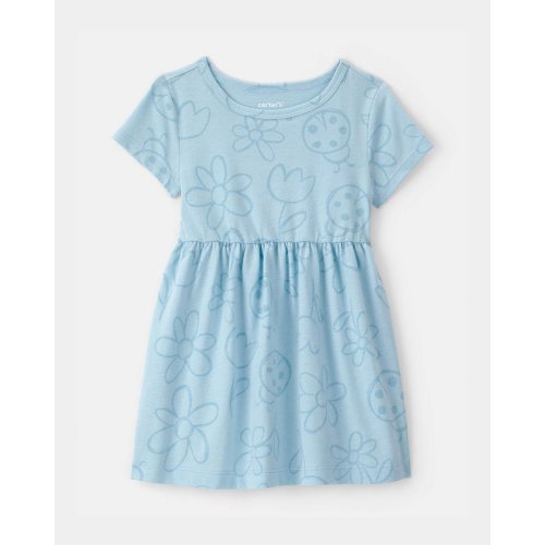 Baby Girl Floral Ladybug Short-Sleeve Dress - Blue | Carter's