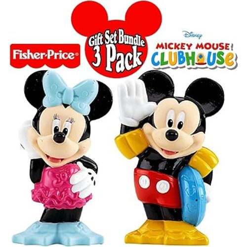 Fisher-Price Disney Mickey Mouse Clubhouse Bath Squirters Mickey & Minnie Gift Set Bundle - 2 Pack