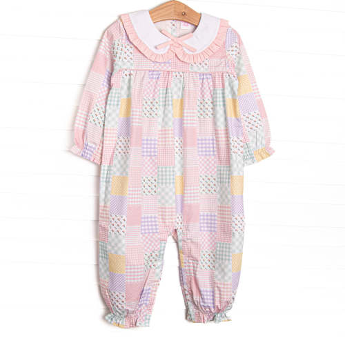 Quilted Colors Ruffle Collar Romper, Pink – Stitchy Fish