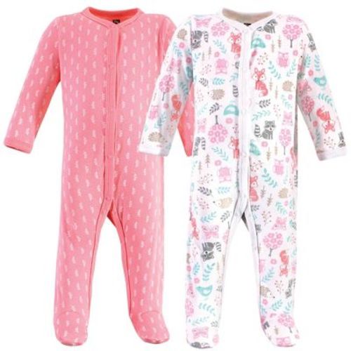 Hudson Baby Infant Girls Cotton Sleep and Play, Woodland Fox, 6-9 Months