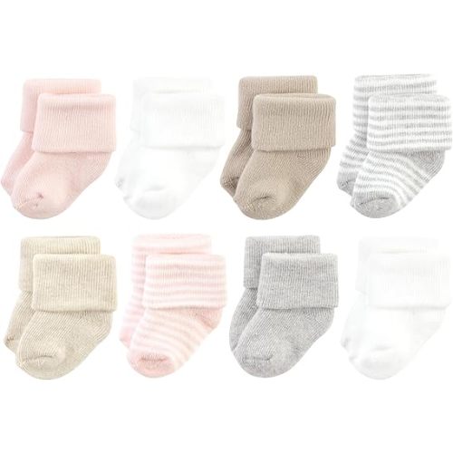 Hudson Baby Baby Girls' Cotton Rich Newborn and Terry Socks