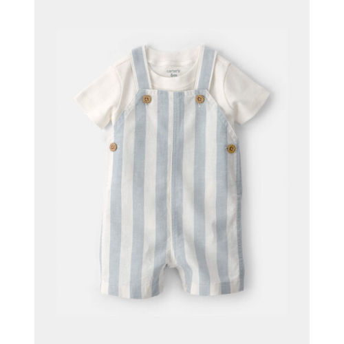 Baby Boy 2-Piece Stripe Romper Set - Blue/Ivory | Carter's