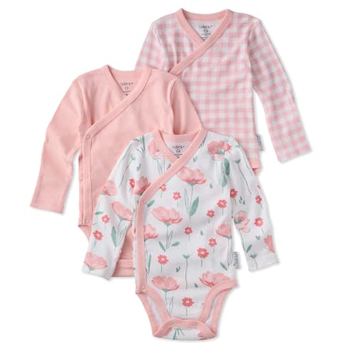 Butterblu unisex-baby Sterling 3-pack Kimono Bodysuits 100% Organic Cotton Side Snap for Baby Boys & Girls