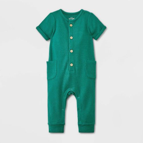 Baby Cozy Thermal Romper - Cat & Jack™, Color: Green, Size: 3-6M