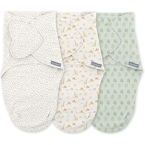 SwaddleMe by Ingenuity Monogram Collection Baby Swaddle Blanket, Safari