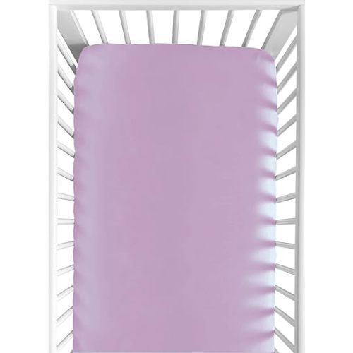 Baby Crib Fitted Sheet Poplin Natural Cotton for Standard Crib &Toddler Mattress Sheet Cover 28x52 Solid Purple Girl Premium Percale Soft Nursery Kids Bed Sheet Cot Protect Cover Breathable