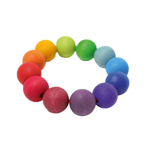 Grimm’s Rainbow Ring – Wooden Grasping Toy with Vibrant Colours - The Natural Baby