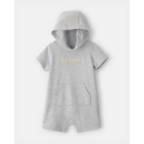 Baby Boy 'Main Squeeze' Short-Sleeve Hooded Romper - Grey | Carter's