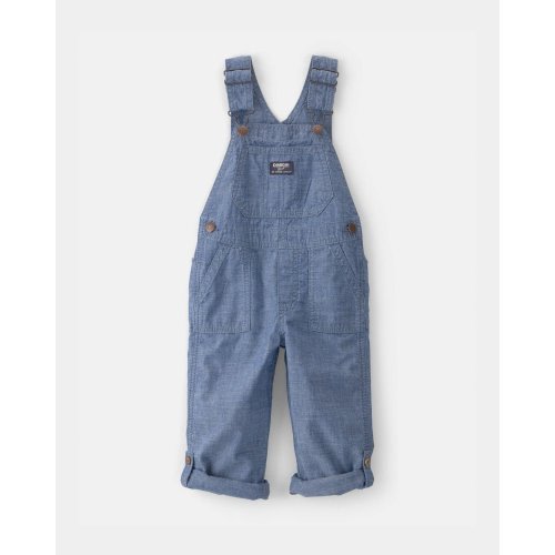 Toddler Boy Chambray Cuffed Overalls - Medium Wash - OshKosh B'gosh | Carter's