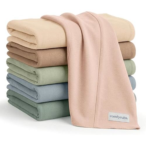 Comfy Cubs Baby Burp Cloths Set (Pack of 6) - Large, 6-Layer, Ultra Absorbent 100% Cotton for Infant Spit-Up, Drool, and Messes - Soft, Gentle, Thoughtful New Born Baby Gifts, Multi