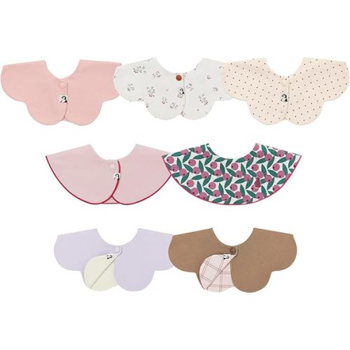 Konny Baby Bib 3/5/7-Pack Set, 360 ​​° Rotate, Soft and Absorbent Drooling for Toddler Boys Girls Baby Essentials