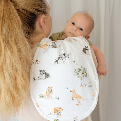 Dog Park Organic Cotton Burp Cloth