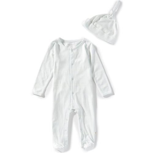 Burt's Bees Baby Organic Cotton Stripe Jumpsuit Footie & Cap Set