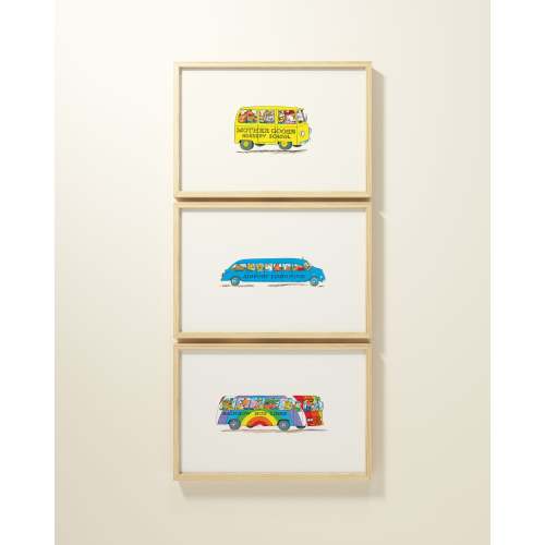 Busytown Buses Framed Wall Art Set | Richard Scarry x Nestig