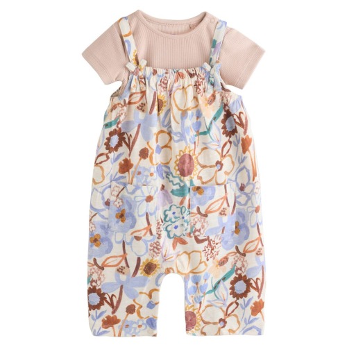 Floral Frill T-Shirt & Romper Set