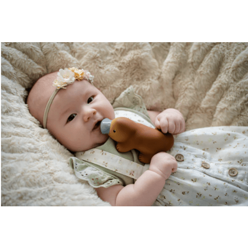 Platypus Natural Rubber Teether, Rattle & Bath Toy