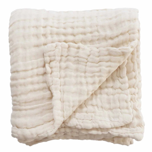 Organic Cotton Gauze Swaddle Blanket - vanilla
